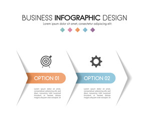 Business infographic layout with 2 steps. Timeline. Vector