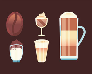 Sticker - coffee symbol set vector design