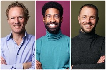 Canvas Print - Group of beautiful man in front of a background