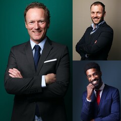 Poster - Group of beautiful man in front of a background