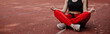 © yanalev - Fitness sport girl in fashion sportswear doing yoga fitness exercise in the street, outdoor sports, urban style