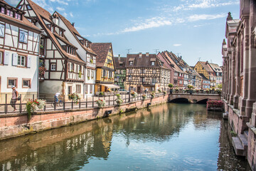 Wall Mural - Petite Venise de Colmar au crépuscule, Quai de la Poissonnerie, Alsace, France