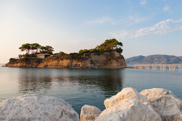 Wall Mural - Scenic view of a paid beach located on a small island on the island of Zakynthos (Greece)