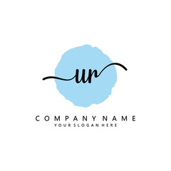 URUR,R Initial handwriting logo template vector 