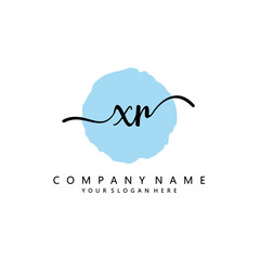 XR Initial handwriting logo template vector 