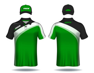 Wall Mural - Set of uniform template, polo shirts and caps.	