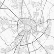 Urban city map of Munster. Vector poster. Grayscale street map.