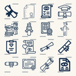 Simple set of credentials related lineal icons.