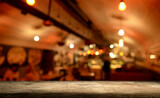 Fototapeta Pokój dzieciecy - dark brown top of bar and free space for your glass