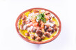 foul or ful Modammas Fava Beans Traditional Dish of Beans for all arab - White background 
