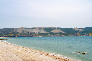 Beautiful landscape with sea bay and small pier