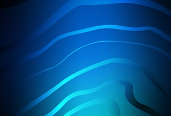 Wall Mural - dark blue vector texture with curved lines.