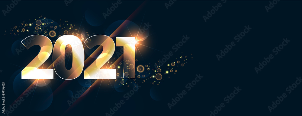 Glowing new year 2021 celebration background - obrazy, fototapety, plakaty 