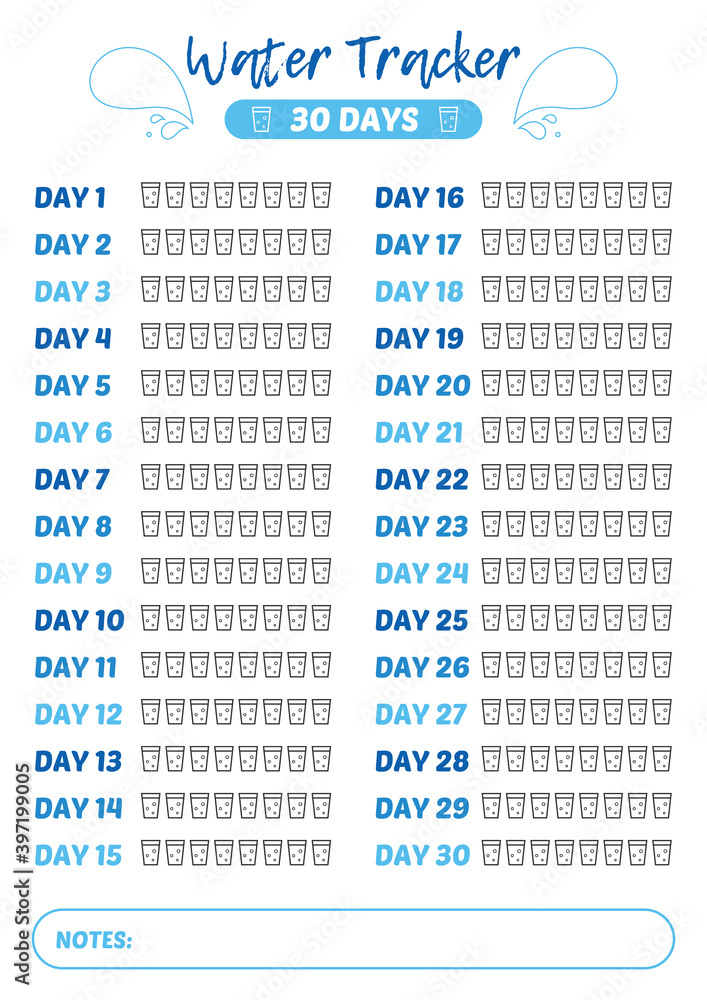 Printable A4 30 days water tracker for bullet journal or poster design. Drinking enough water, hydration challenge. Stock Vector | Adobe Stock printable-a4-30-days-water-tracker-for-bullet-journal-or-poster-design-drinking-enough-water-hydration-challenge-stock-vector-adobe-stock