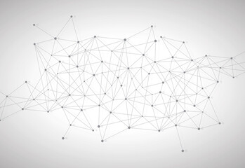 Wall Mural - network abstract connection isolated on white background. network technology background with dots an