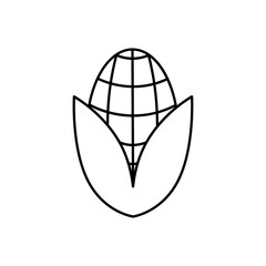 Corn outline icon. Food, outline vector illustration.