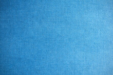 Fine Woven Background In Blue. Blue Cloth Texture.