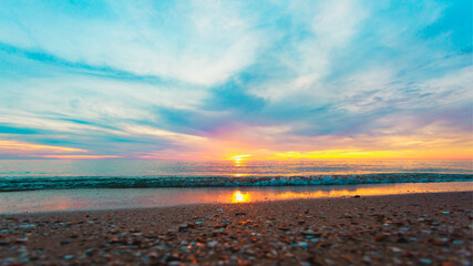 Wall Mural - Beautiful Landscape Ocean Summer sunset Natural background 