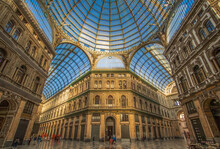 Naples, Italy - A Public Shopping Gallery Built In 1887 And Named After King Umberto, Galleria Umberto I Is Part Of The Unesco World Heritage Old Town Naples. Here In Particular The Interiors
