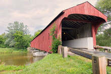 An Old Red Covered Bridge