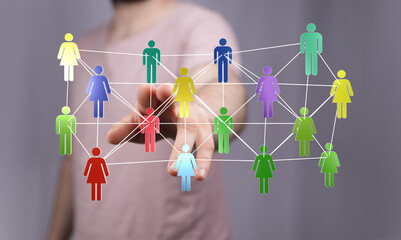 videoconference group of people talking in social network