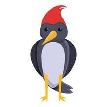 Woodpecker Red Head Icon. Cartoon Of Woodpecker Red Head Vector Icon For Web Design Isolated On White Background