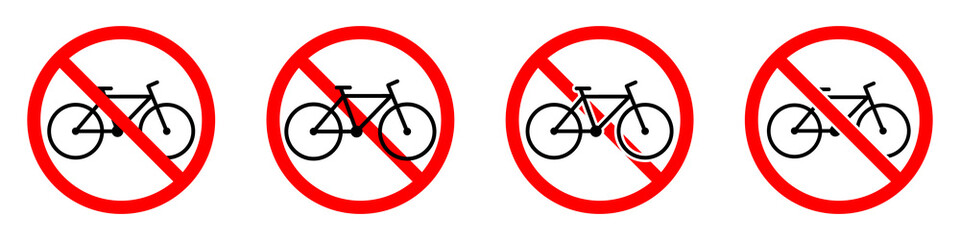 Wall Mural - Bicycle are forbidden. Stop bicycle icon. Bicycle prohibition
