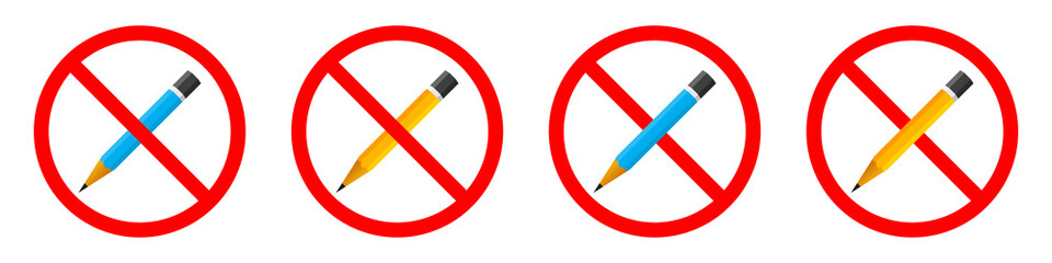 Wall Mural - Pencil are forbidden. Vector illustration. You cannot Use a pencil