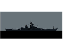US Navy Iowa-class Battleship. Vector Image For Illustrations And Infographics.