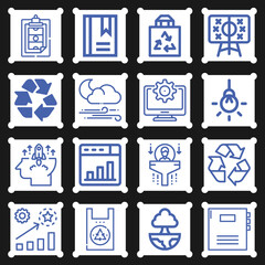 Wall Mural - 16 pack of sustainable  lineal web icons set