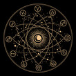 esoteric composition of geometric shapes and signs of the zodiac