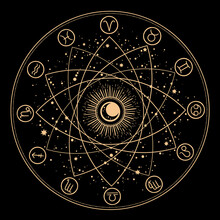 Esoteric Composition Of Geometric Shapes And Signs Of The Zodiac