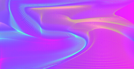 Wall Mural - colorful neon modern background. abstract glitched texture with gradient vibrant bright stains.