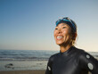 © Erik Isakson/Blend Images - Asian woman wearing wetsuit and goggles
