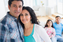 Hispanic Family Smiling Together