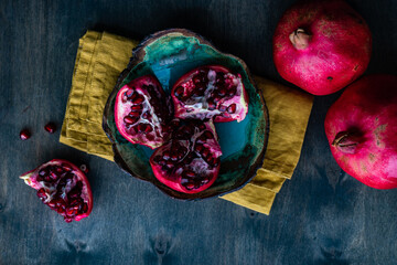 Wall Mural - Organic pomegranate fruits