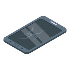 Wall Mural - tablet repair screen broken icon. isometric of tablet repair screen broken vector icon for web desig