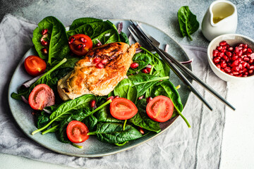 Poster - Fresh organic salad with spinach