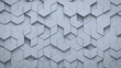 © RocknRoller Studios - Futuristic, High Tech, light background, with a diamond shape block structure. Wall texture with a 3D diamond tile pattern. 3D render