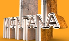 Image Relative To USA Travel. Montana State Name In Geometry Style Design. Creative Vintage Typography Poster Concept. 3D Rendering