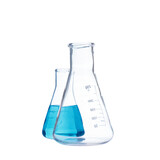 Fototapeta  - The glass bulb. Chemical flask. Chemical vessels. Glassware.