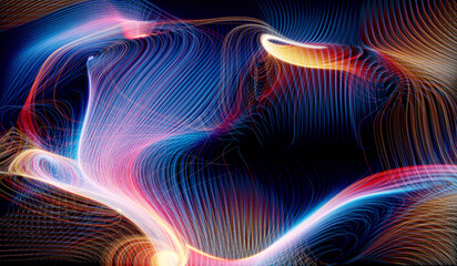 3d render of abstract art of surreal fantasy magic mystery background based on curve round twisted s