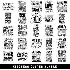Kindness quotes bundle, quotes about life, Typography inspirational quotes saying slogan phrases for craft, decor, and lettering. 