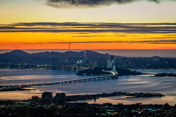 Wall Mural - The San Francisco Skyline at Dawn from Grizzly Peak.