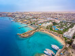 An aerial view on Hurghada town located on the Red Sea coast in Egypt.