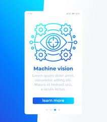 Sticker - Machine vision banner with linear icon