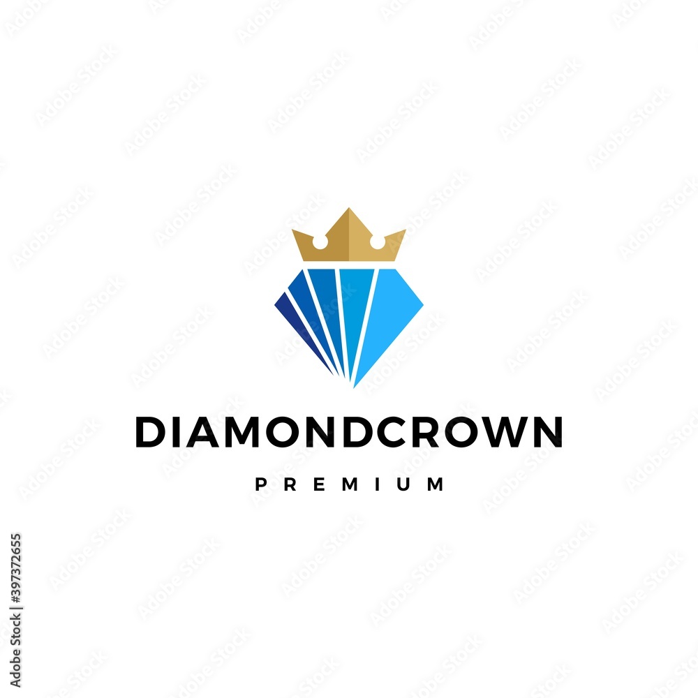 diamond king crown logo vector icon illustration Stock Vector | Adobe Stock