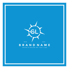 Wall Mural - letter GL compass logo design vector