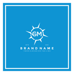 Wall Mural - letter GM compass logo design vector