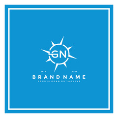 Wall Mural - letter GN compass logo design vector